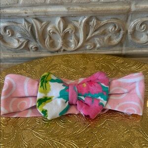 Infant Pink and Floral Bow Headband
